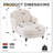 Upholstered Chaise Lounge, Comfy Linen Single Sofa Chair, Living Room Bedroom Rest Chair-113508241