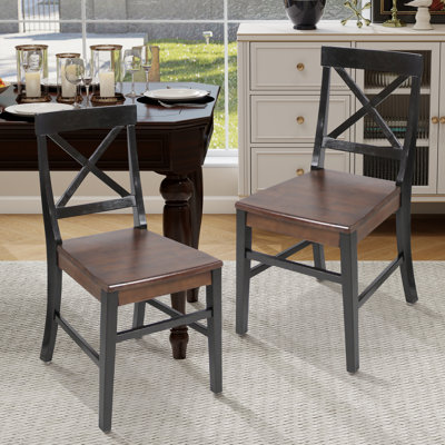 Ensemble de 2 chaises en bois d'acacia