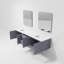 Ensemble de meuble-lavabo double mural 80 "avec miroir Geneva-1063301506-978541880