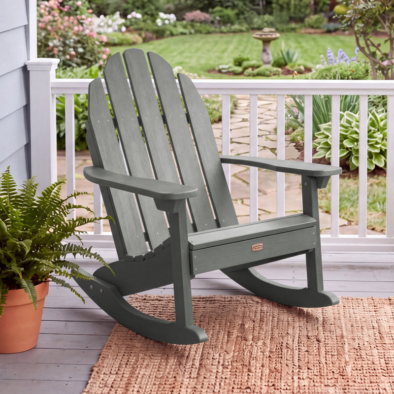 Chaise berçante en plastique Natoli, Teck côtier