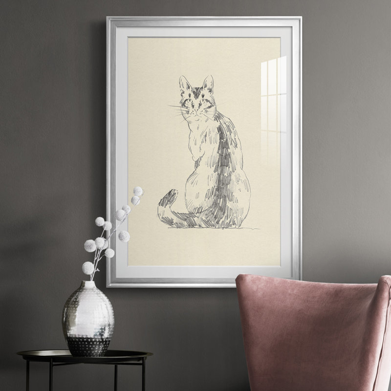 " House Cat V ", Silver, 42.5" H x 30.5" W x 1" D