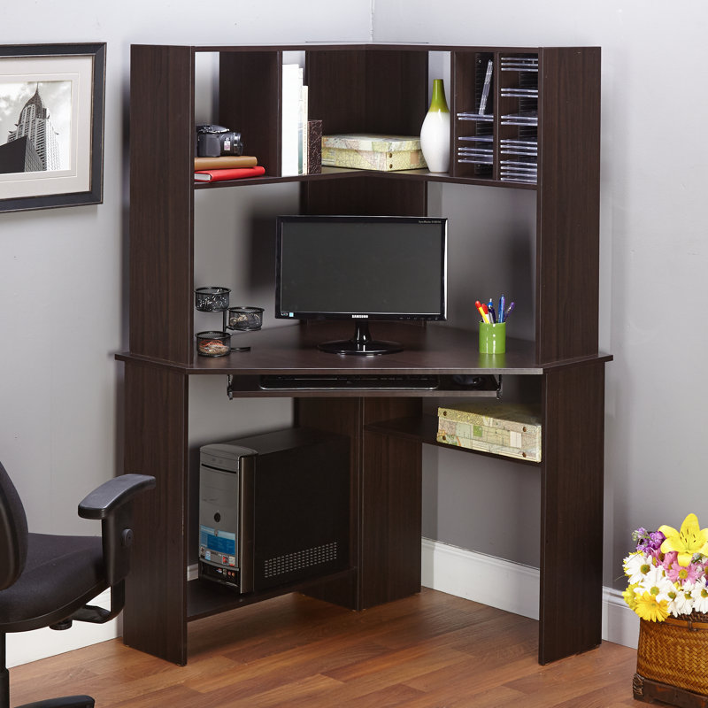 Bureau d'angle avec rehausse Friedman, Espresso