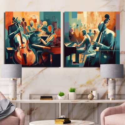 Musical Performance At Club - Ensemble de 2 collages carrés de musique