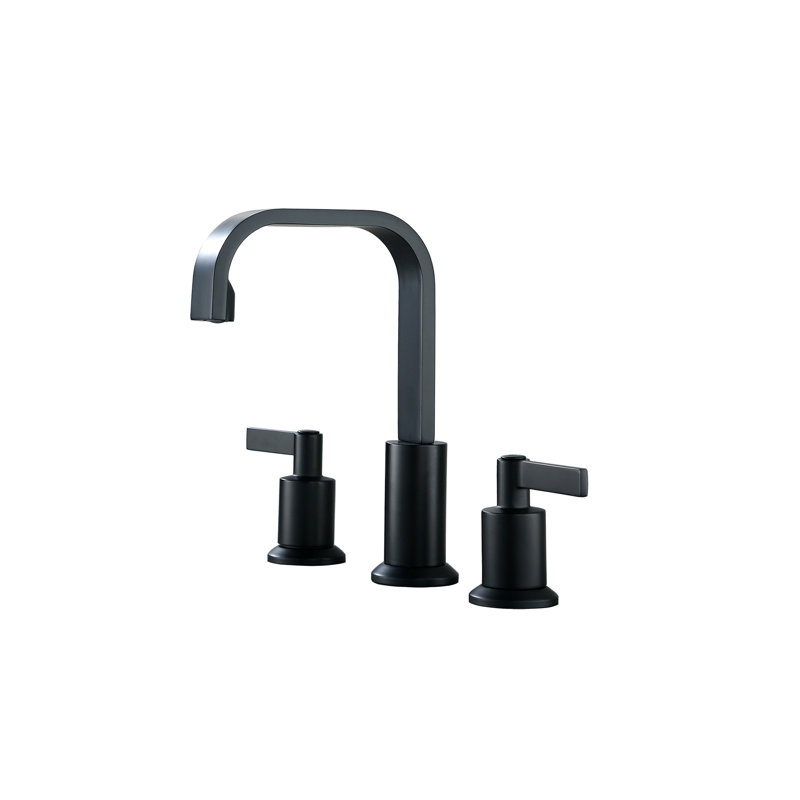 Derengge Widespread Bathroom Faucet, Matte Black
