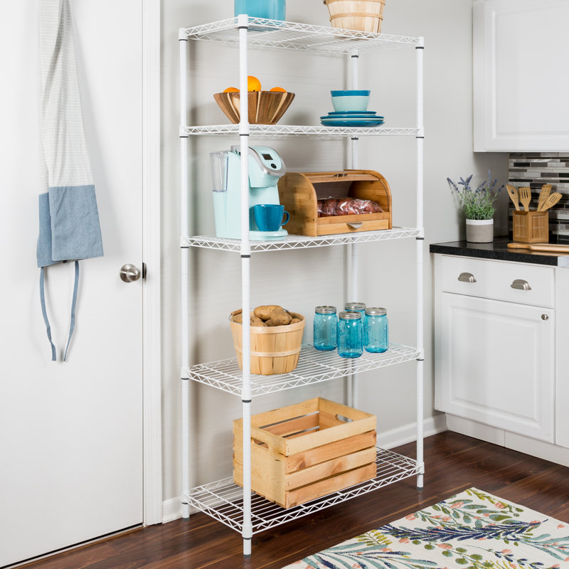 Étagère à 5 niveaux Wayfair Basics® Stromsburg (H 72 po x l 36 po x P 14 po), Blanc