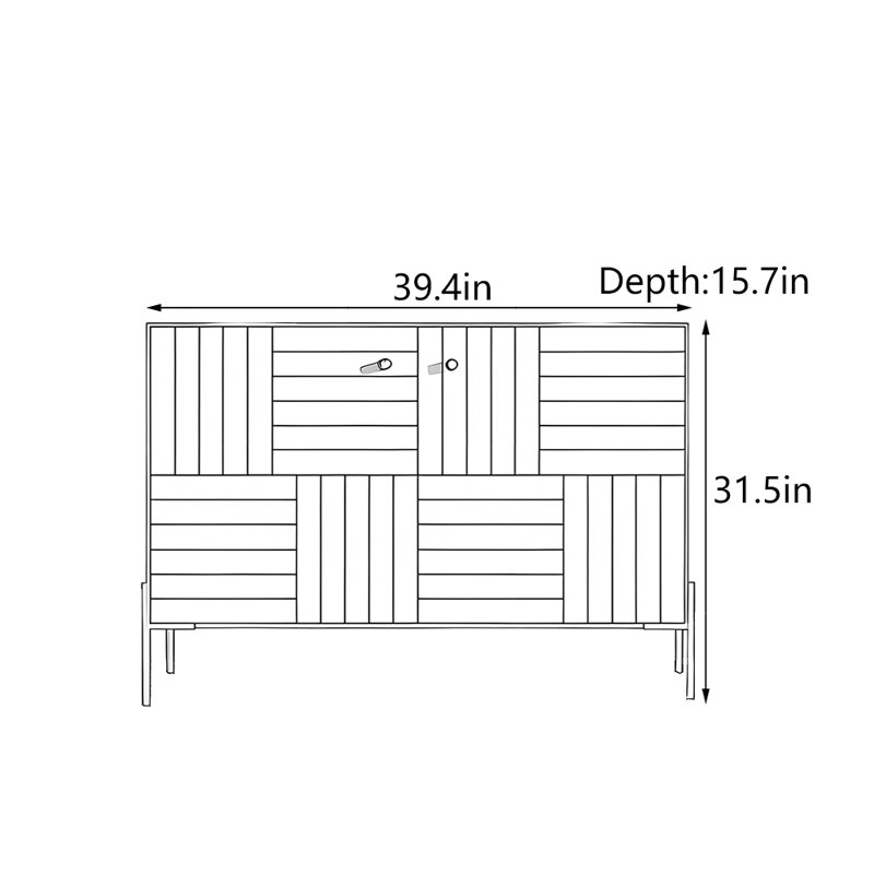 Armoire d'entrée scandinave minimaliste, H 31,5 po x l 39,4 po x P 15,7 po
