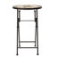 Table d'appoint pliable transitionnelle avec plateau en mosaïque de pierre, 35,7 x 56,1 cm, carrelage en céramique beige et noir, style Iron Charming. Plateau en mosaïque pliable, 35,6 x 35,6 x 55,9 cm. Construction en carrelage.