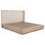 Ensemble de chambre à coucher grand lit 4 pièces Lno, canne en résine, bois beige, revêtement beige-114565953