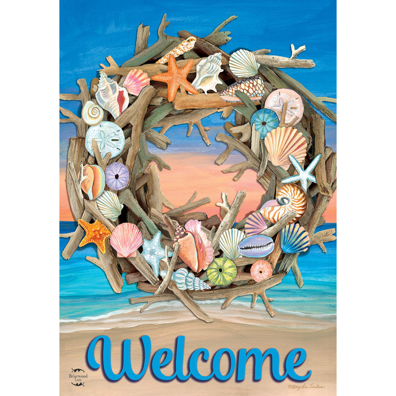 Drapeau de jardin Driftwood Wreath