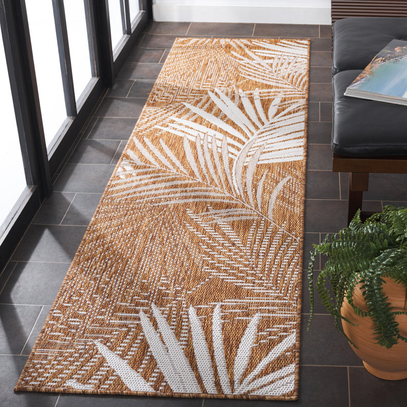 Tapis d'intérieur / extérieur floral Alesso Performance, Tapis de couloir 2 pi 2 po x 8 pi