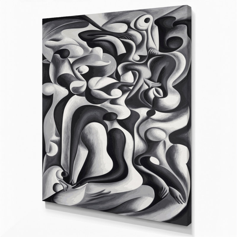 Abstrait art figuratif sur toile mauve 2, H 20 po x l 16 po
