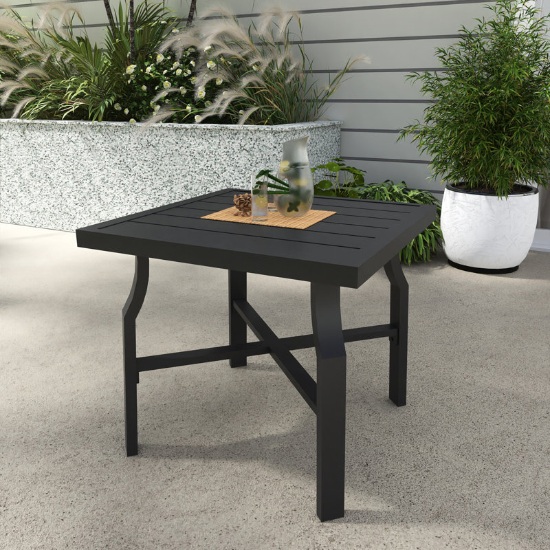 Table basse carrée d'extérieur en aluminium