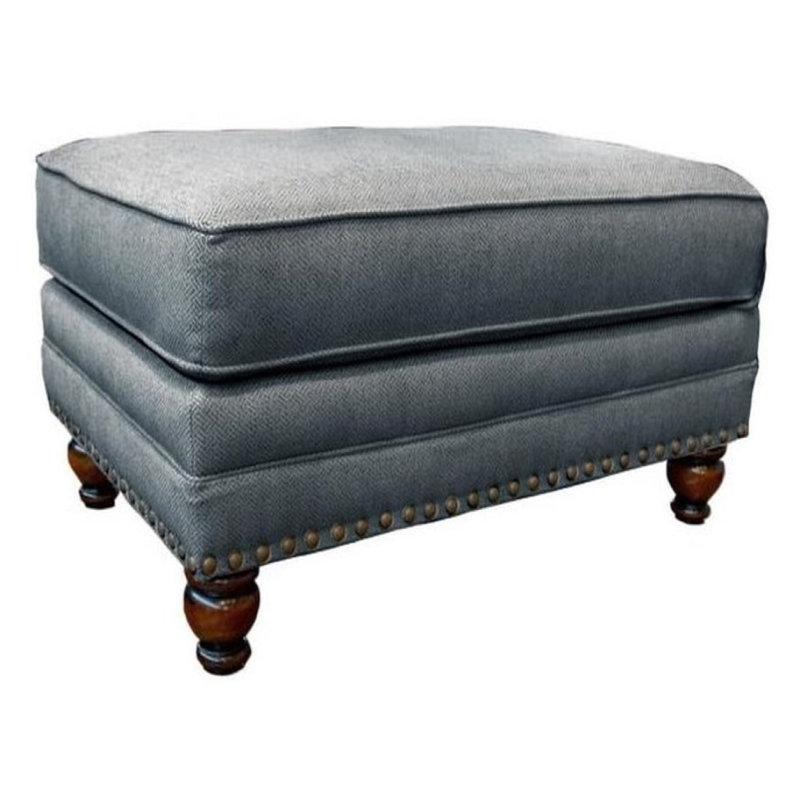Freda Upholstered Ottoman, Charcoal