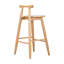 Tabouret de bar d'intérieur en bois d'hévéa Grove, finition naturelle, ensemble de 2