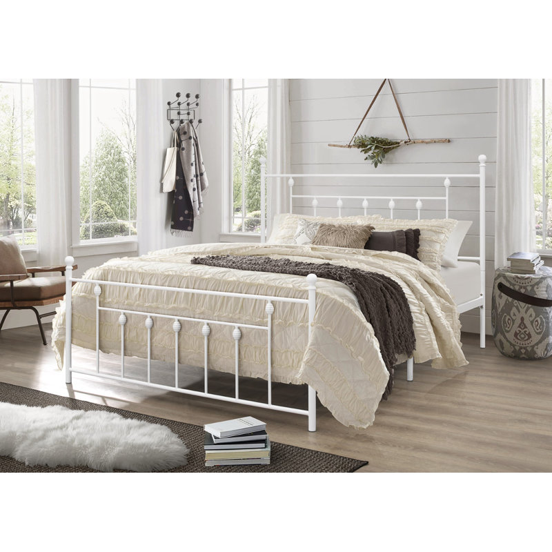 Alderson Metal Open-Frame Bed, White, King