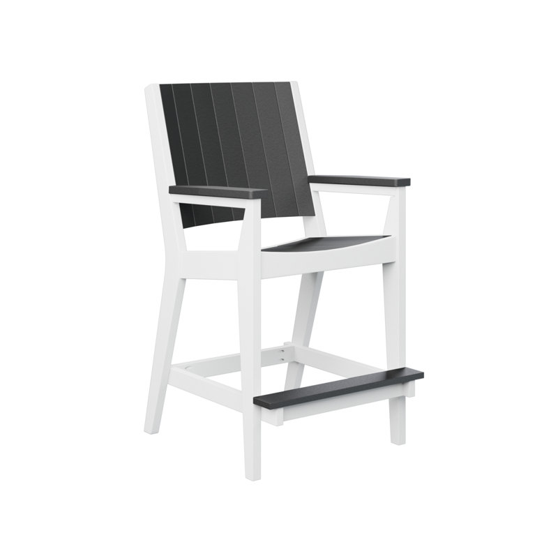 Chaise de bar Anselmo, 25.5", Noir
