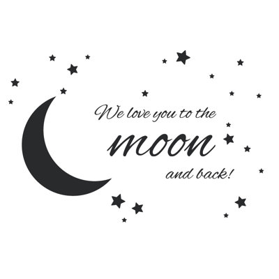 Adhésif décoratif « To the moon and back »