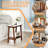 Narrow Slate Side Table with Storage Shelf