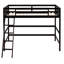 Lit mezzanine simple en bois massif avec espace intégré-821581329