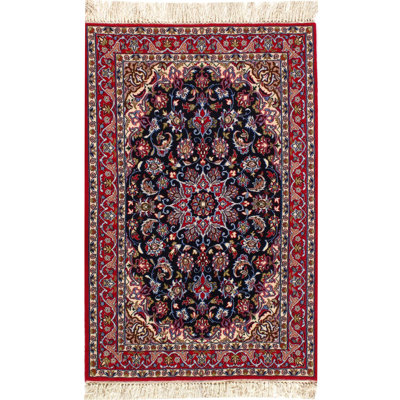 Mekeshia Hand Woven Cotton and Silk Oriental Area Rug