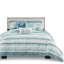 Ensemble de courtepointe 6 pièces avec coussins décoratifs Aqua King / Cal King-131600914-131600912