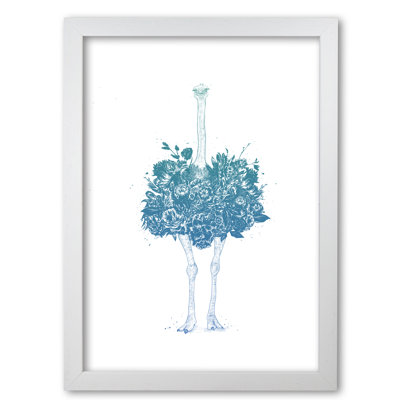 Floral Ostrich 1 Piece Wall Art