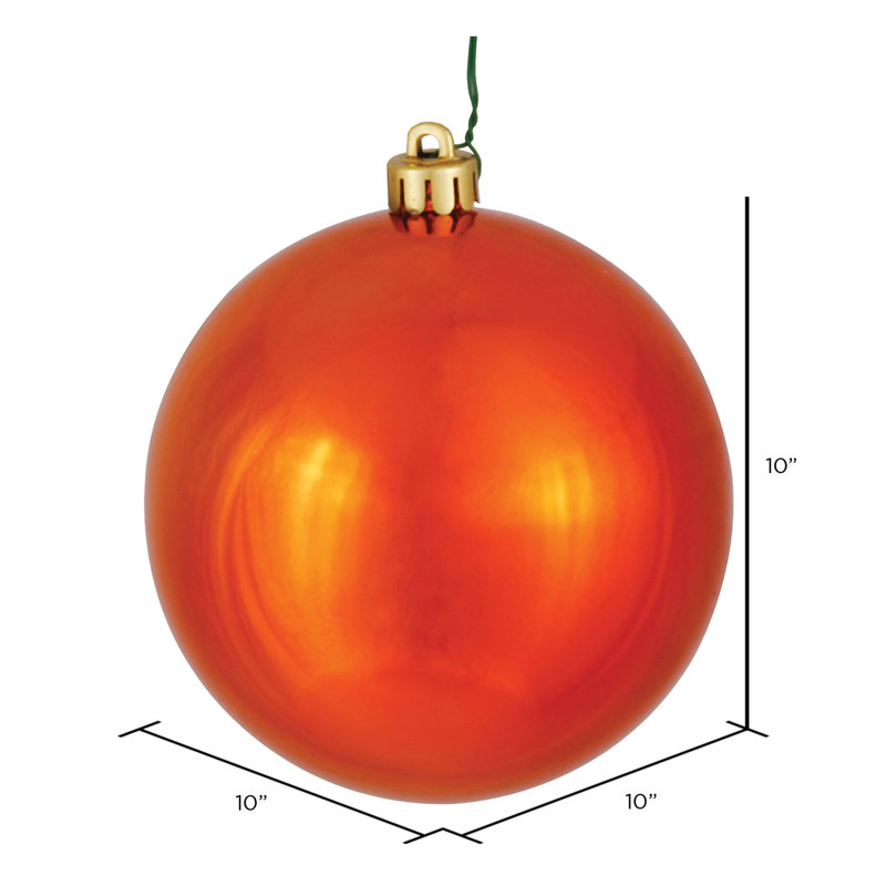 Décoration de boule décorative des Fêtes, 10 po, Brûler orange brillant