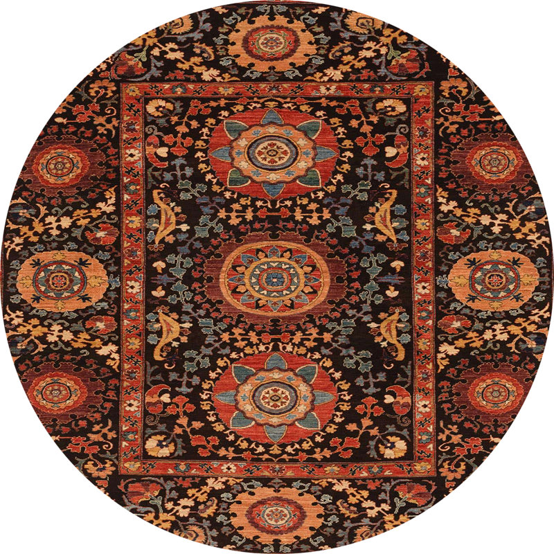 Tapis abstrait moderne 3896, Rond 5 pi