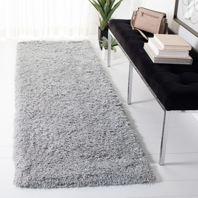 Ingris Ocean Shag Hand Tufted Performance Solid Color Rug, Runner 2'6" x 8'