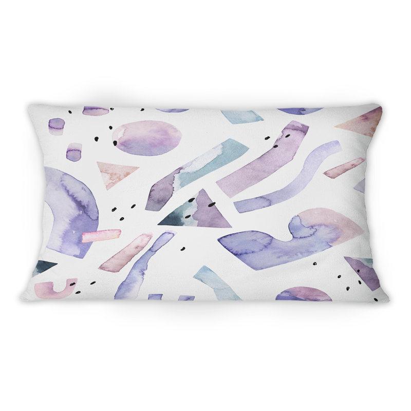 Minimal Lavender Purple Elements Retro II -1 Patterned Printed Throw Pillow