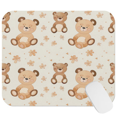 Cute Teddy Bear Patttern VI Children's Gaming Cute Office Laptop Desk Pad Gift Mat Square Rectangle Non-Slip Mousepad