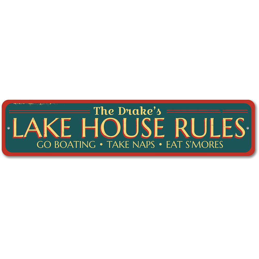 Lake Rules Metal Sign Lizton Sign Shop, Inc 