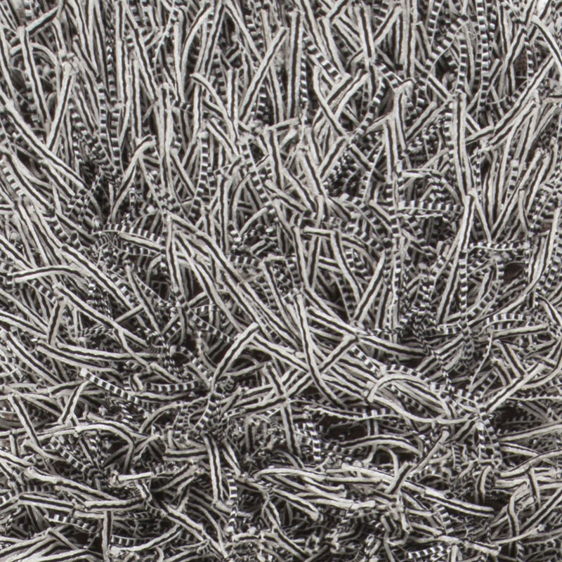 Tapis blanc / noir tissé à la main, 5 pi x 7 pi 6 po