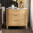 Burdine Giselle Modern 28" W 3 Drawer Solid Wood Nightstand with Marble Top and Oak Veneer-2061853395