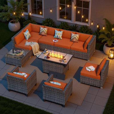 Reniyah 8 - Person Patio Conversation Set with Cushions
