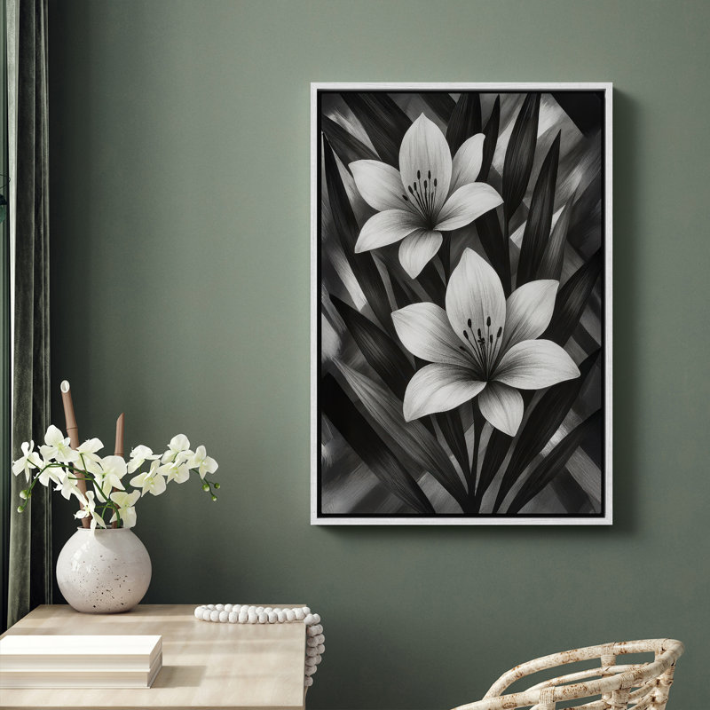 Art mural encadré abstrait rétro antique classique pour chambre à coucher, H 36 po x l 24 po, Blanc