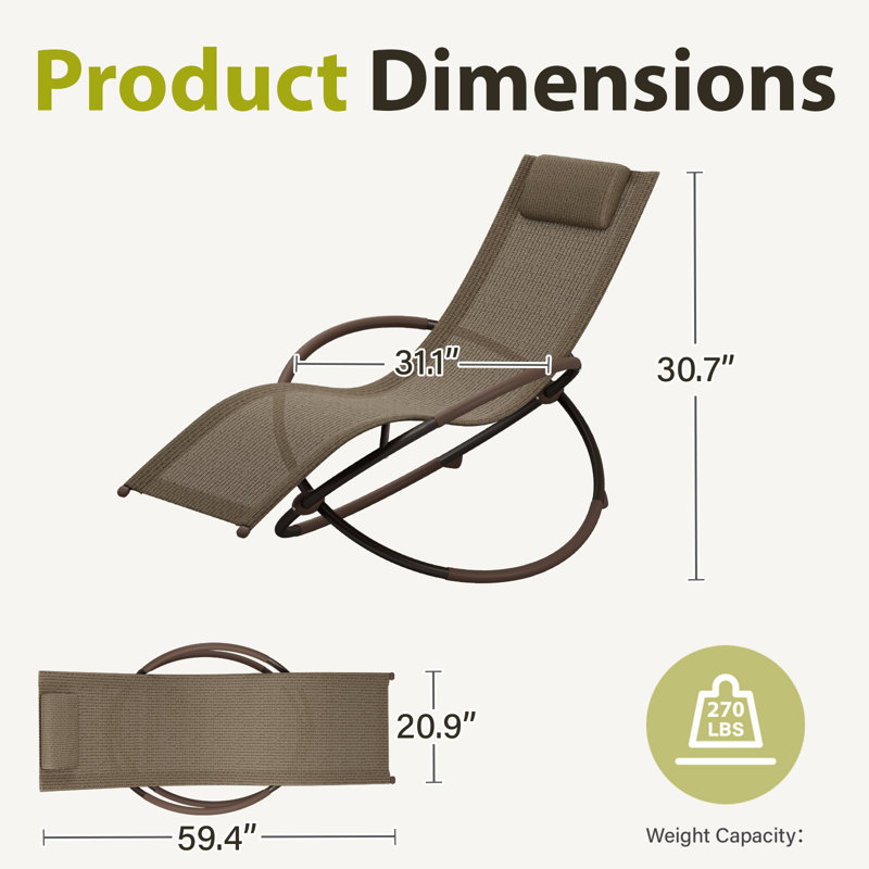 Foldable outdoor rocking chair, Brun