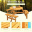 Table de pique-nique circulaire en bois pour 6 personnes pour patio, cour arrière, jardin-131179151