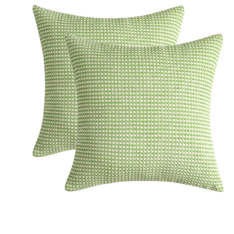 Coussin en velours côtelé deux tons Corduroy, Vert clair