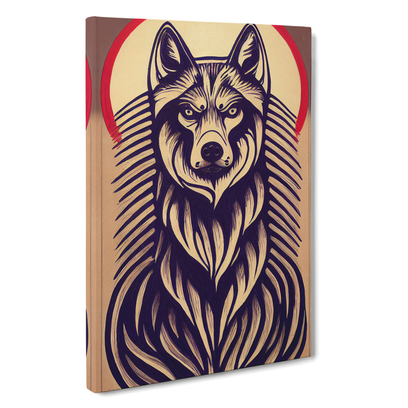 Abstract Wolf Art No.2 - Wrapped Canvas, 76cm H x 50cm W x 3cm D