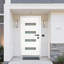 Porte d'entrée avant en fibre de verre blanc Royal 36 po x 80 po avec verre givré 4-Lite Royal - Gauche / intérieur-134027747-134027749