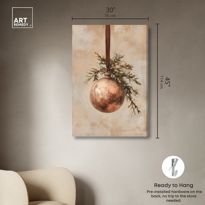 Décoration murale de Noël impression sur toile bronze par Art Remedy, 30 x 45, H 45 po x l 30 po, Gallery Wrapped