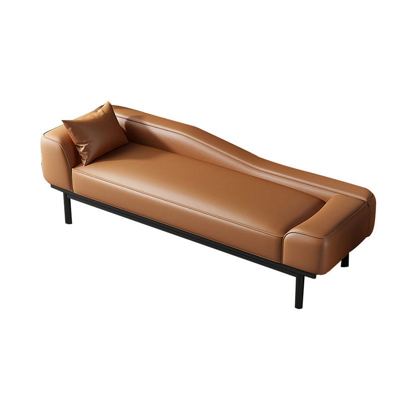 Banc rembourré en cuir, Orange, H 21,65 po x l 78,74 po x P 21,65 po