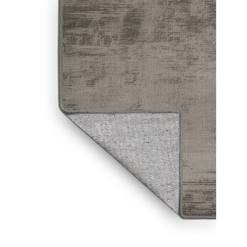 Machine Washable Abstract Grey Area Rug, Runner 2' x 5'