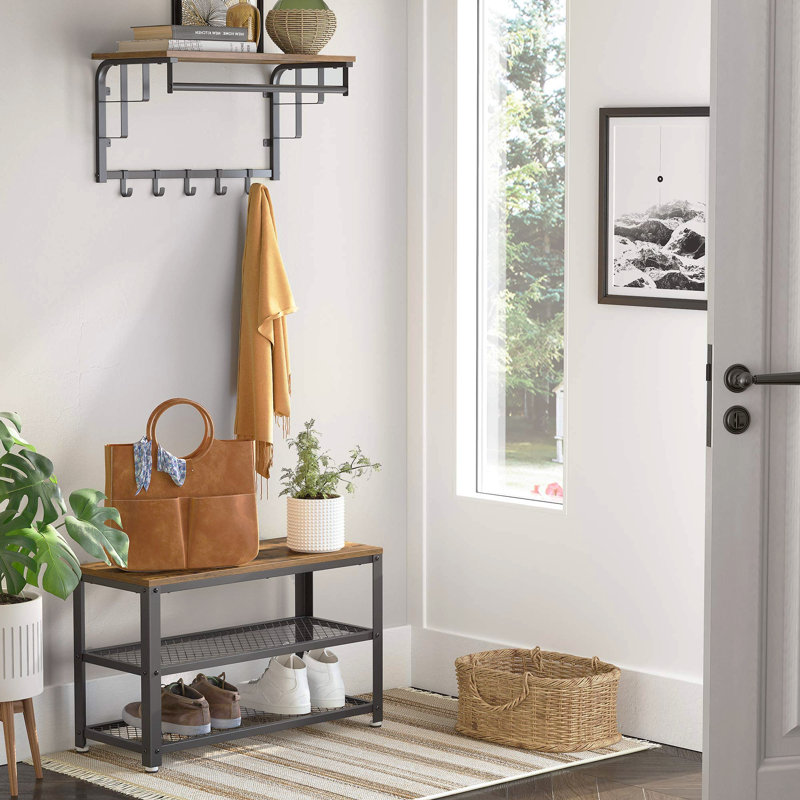 Sommerville Metal Storage Bench, Brown