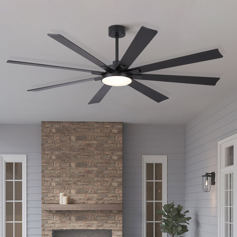 Ventilateur de plafond noir 72 pouces Mordern, Noir