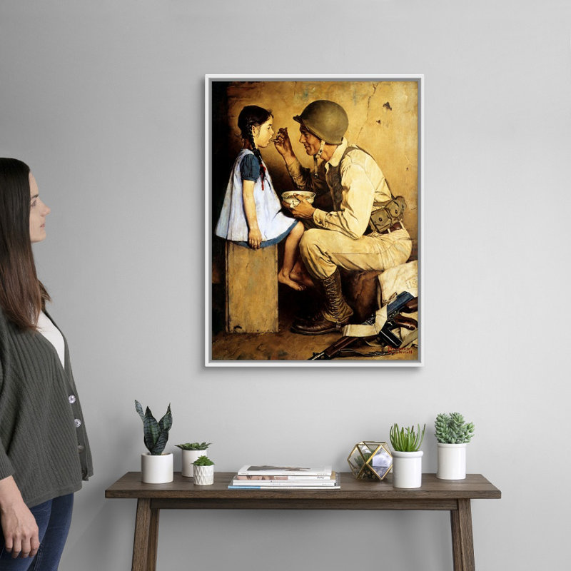 Art mural sur toile The American Way, Cadre flottant blanc, H 34 po x l 26 po x P 1,75 po
