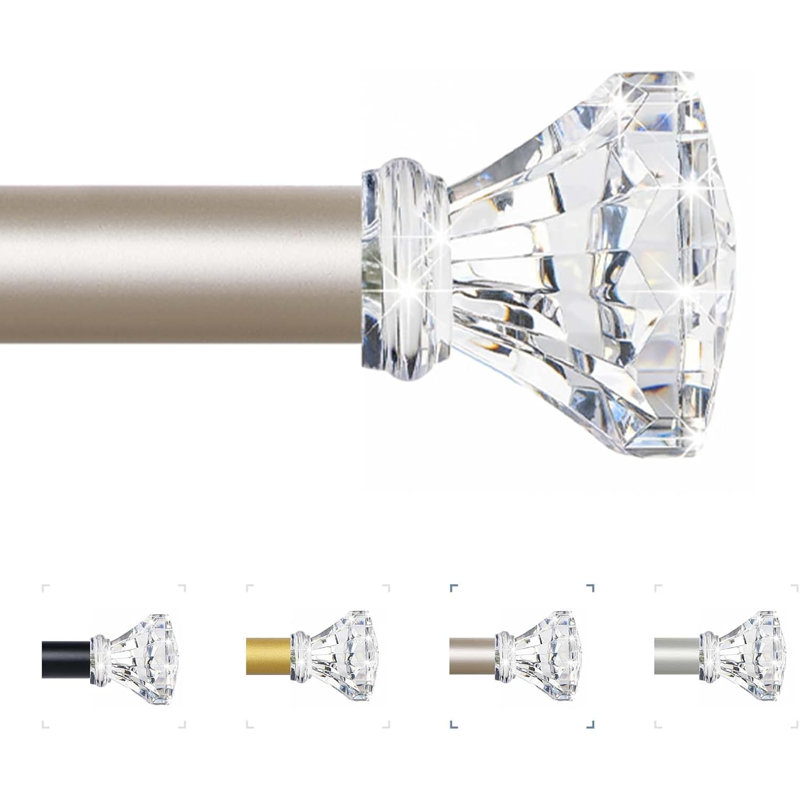 Crystal Champagne Curtain Rod