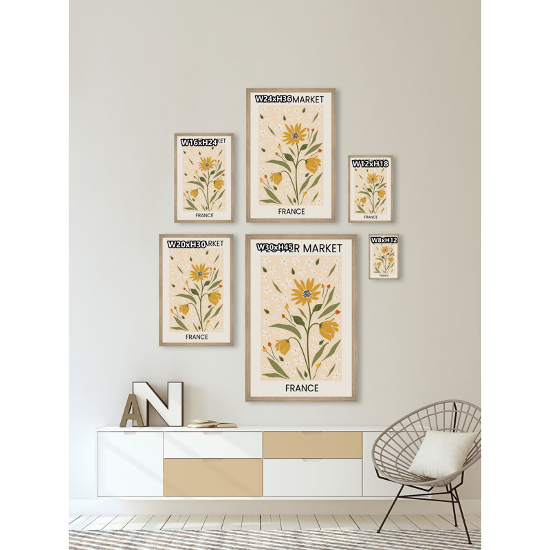 «Flower Market France» par Marmont Hill - reproduction de cadre photo, H 36 po x l 24 po x P 1,5 po