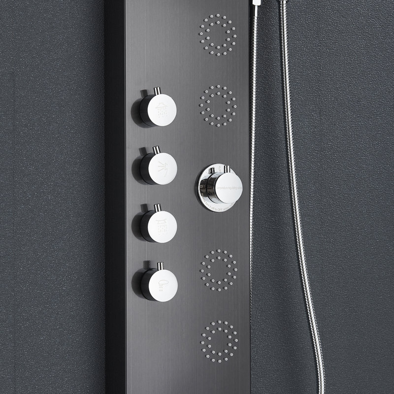 45'' Shower Panel with Adjustable Shower Head, Matte Black
